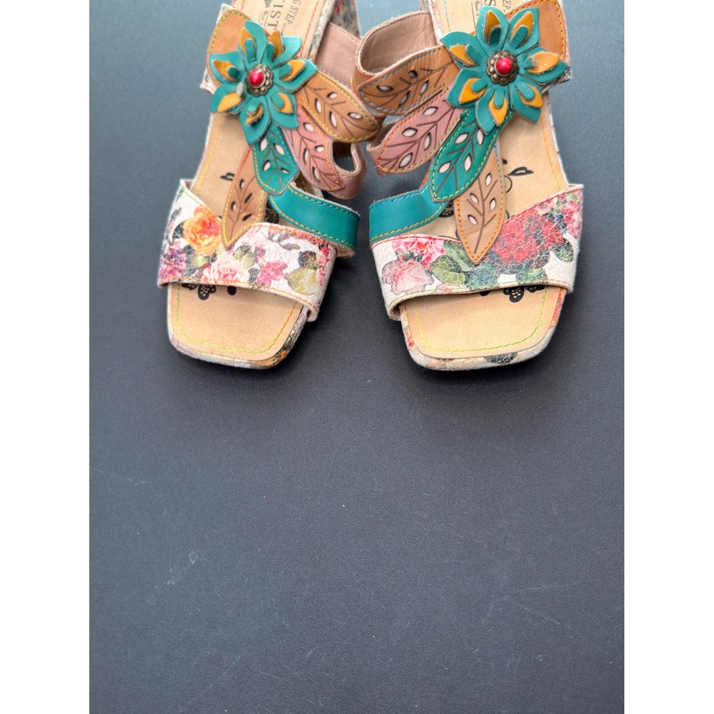 L'Artiste Spring Step‎ Izetru Sandals Floral Block Heel Fairy Whimsy Size 9.5 - Picture 6 of 10